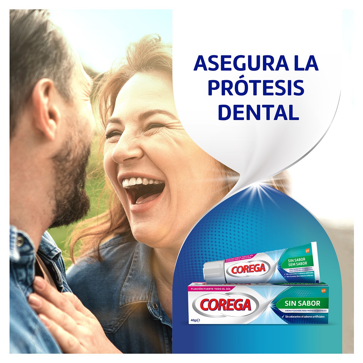 Corega Sin Sabor crema fijadora para prótesis dentales 70g