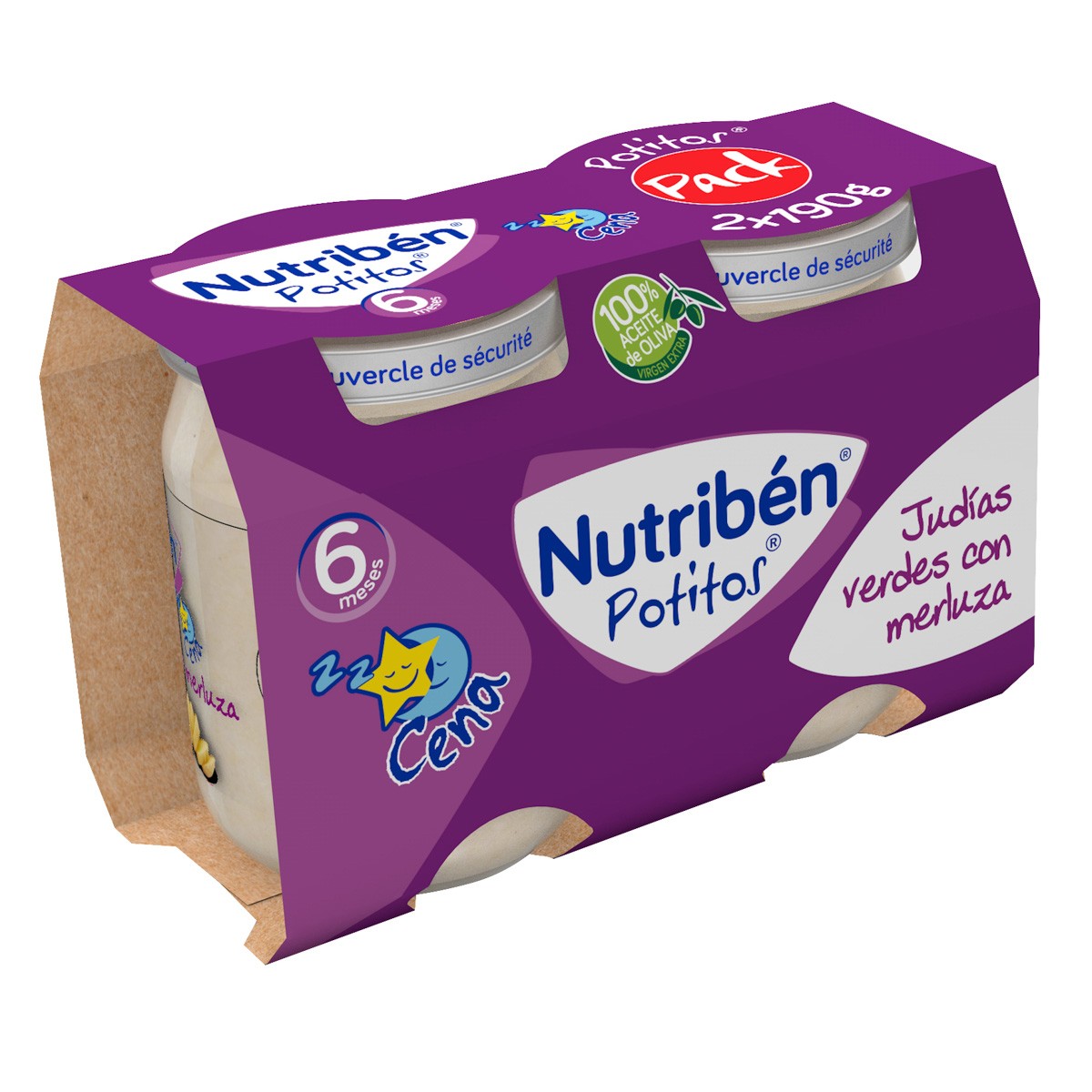 Nutriben bipack cena judias verdes con merluza 2x190g